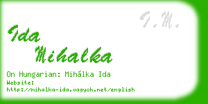 ida mihalka business card